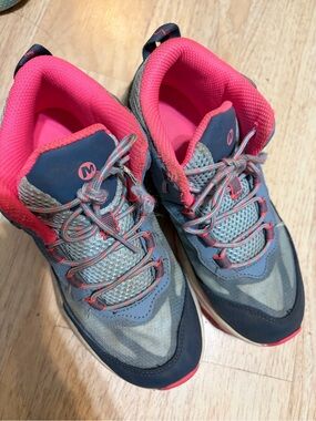 Merrell Kids Gray and Pink Trail Sneakers